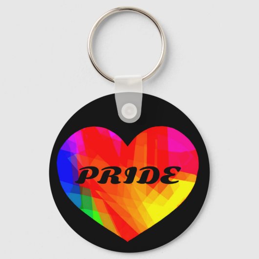 Gay Pride Rainbow Heart Schlüsselanhänger (Vorderseite)