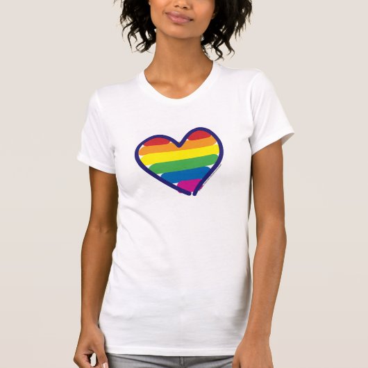 Gay Pride Rainbow Heart T-Shirt (Vorderseite)