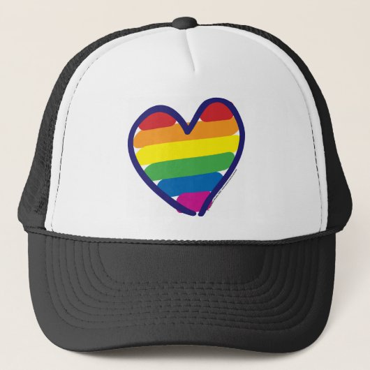 Gay Pride Rainbow Heart Truckerkappe (Vorderseite)