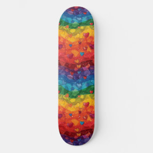 Gay Pride-Rainbow-Herz-LGBTQ+-Skateboard Skateboard
