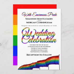 Gay Pride Rainbow Hochzeit Einladung