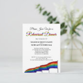 Gay Pride Rainbow Hochzeit Probe Dinner Einladung (Stehend Vorderseite)