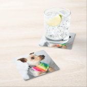 Gay Pride Rainbow Hund| Yorkshire Terrier Rechteckiger Pappuntersetzer (Vor Ort)