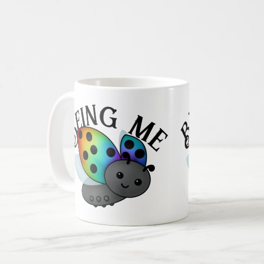 Gay Pride Rainbow Ladybug Kaffeetasse (Vorderseite Links)