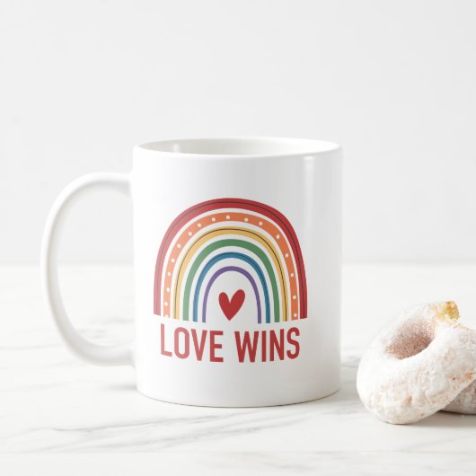 Gay Pride Rainbow Liebe gewinnt Kaffeetasse (Mit Donut)