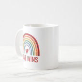 Gay Pride Rainbow Liebe gewinnt Kaffeetasse (Vorderseite Links)