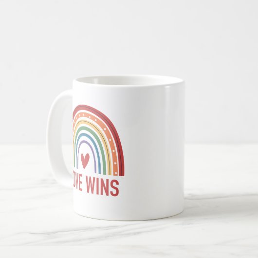 Gay Pride Rainbow Liebe gewinnt Kaffeetasse (Vorderseite Links)