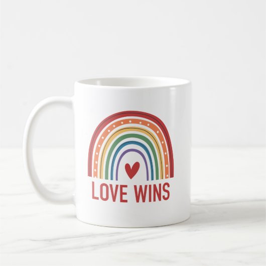 Gay Pride Rainbow Liebe gewinnt Kaffeetasse (Links)