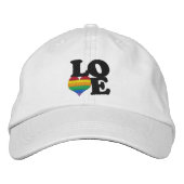 Gay Pride Rainbow Liebe Herz Bestickte Baseballkappe (Vorderseite)