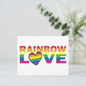 Gay Pride Rainbow Liebe Herz Postkarte (Stehend Vorderseite)