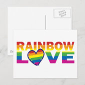 Gay Pride Rainbow Liebe Herz Postkarte (Vorne/Hinten)
