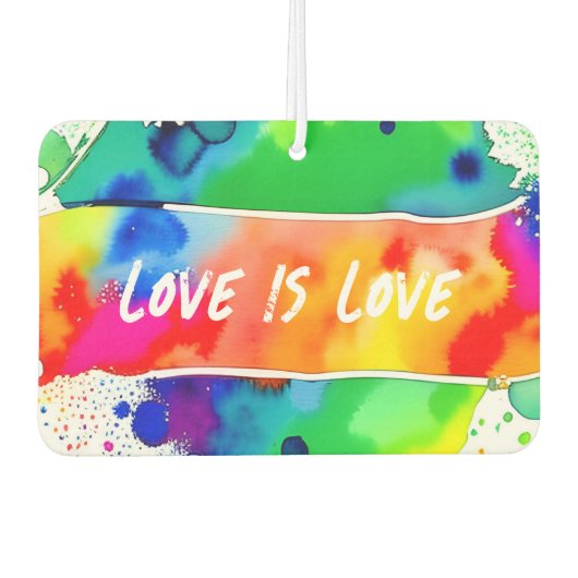 Gay Pride Rainbow Liebe ist Liebe Autolufterfrischer (Vorderseite)