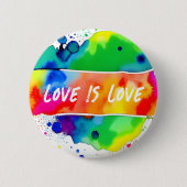 Gay Pride Rainbow Liebe ist Liebe Button (Vorderseite)