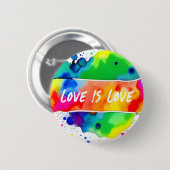 Gay Pride Rainbow Liebe ist Liebe Button (Vorne & Hinten)