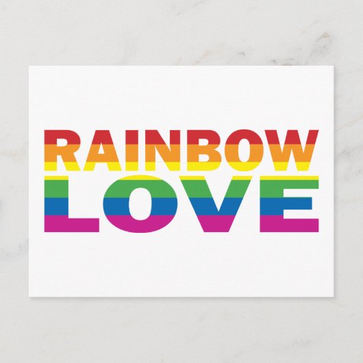 Gay Pride RAINBOW-LIEBE Postkarte (Vorderseite)