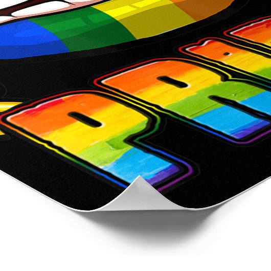 Gay Pride Rainbow Lips LGBT Awareness Month 2022 Poster (Ecke)