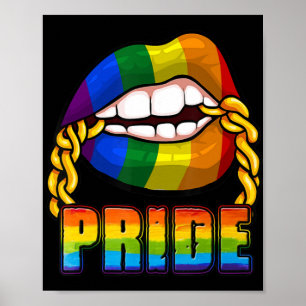 Gay Pride Rainbow Lips LGBT Awareness Month 2022 Poster