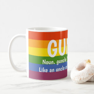 Gay Pride Rainbow Noun Guncle Gay Uncle Slang Kaffeetasse