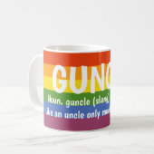 Gay Pride Rainbow Noun Guncle Gay Uncle Slang Kaffeetasse (Vorderseite Links)