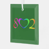 Gay Pride Rainbow Ornament Aus Glas (Vorderseite links)
