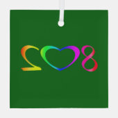 Gay Pride Rainbow Ornament Aus Glas (Rückseite)