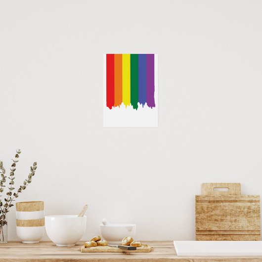 Gay Pride Rainbow Paint Flag Poster (Küche)