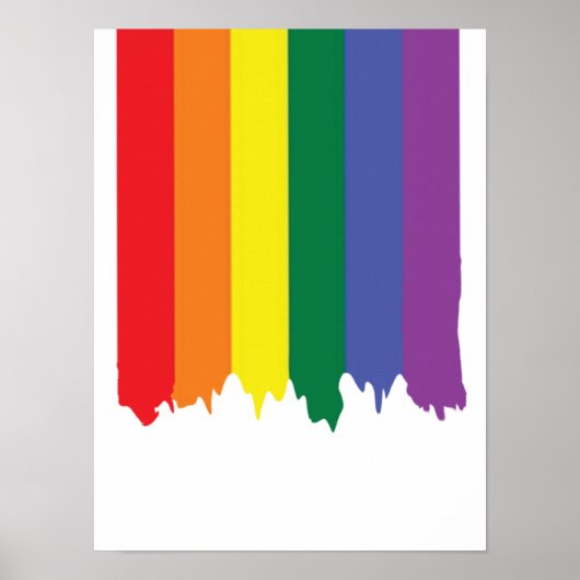 Gay Pride Rainbow Paint Flag Poster (Vorne)