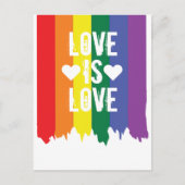 Gay Pride Rainbow Paint Liebe ist Liebe Postkarte (Vorderseite)