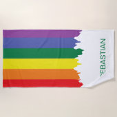 Gay Pride Rainbow Paint Strandtuch (Vorderseite)
