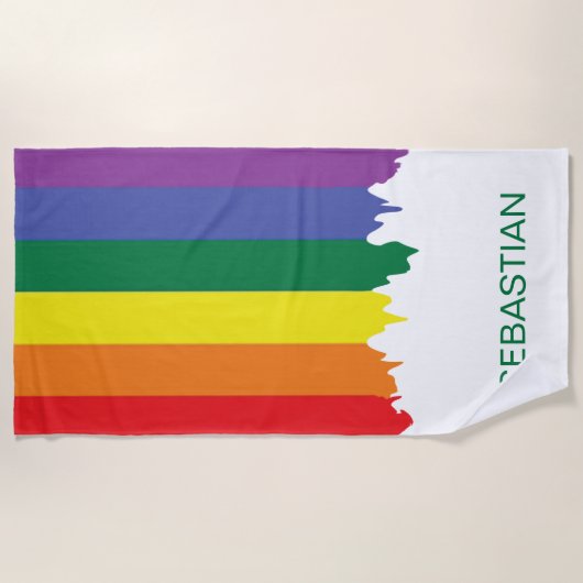Gay Pride Rainbow Paint Strandtuch (Vorderseite)