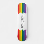 Gay Pride Rainbow Paint Themed Flag Liebe ist Lieb Skateboard (Vorne)
