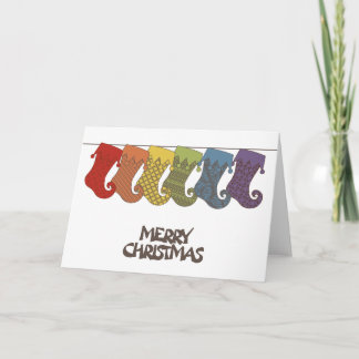 Gay Pride Rainbow Retro Weihnachtsfeiertage Strump Feiertagskarte