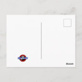 Gay Pride Rainbow Rettro Doppeldecker Bus Postkarte (Rückseite)