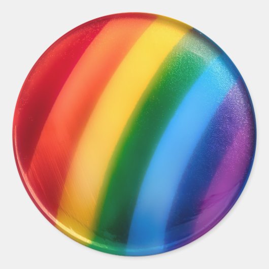GAY PRIDE —RAINBOW RUNDER AUFKLEBER (Vorderseite)