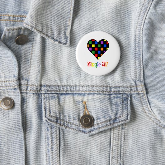 Gay Pride Rainbow Single Af Valentines Day Sarcas Button (Beispiel)