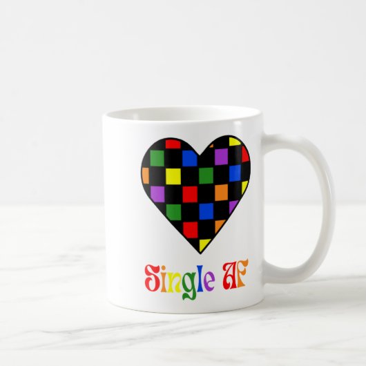 Gay Pride Rainbow Single Af Valentines Day Sarcas Kaffeetasse (Rechts)