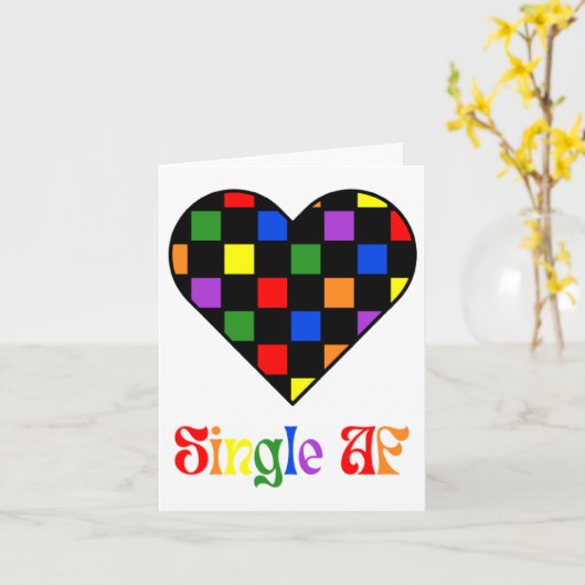 Gay Pride Rainbow Single Af Valentines Day Sarcas  Karte (Gelbe Blume)