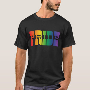 Gay Pride Rainbow Text T - Shirt