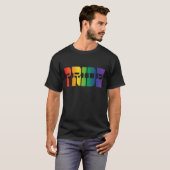 Gay Pride Rainbow Text T - Shirt (Vorne ganz)