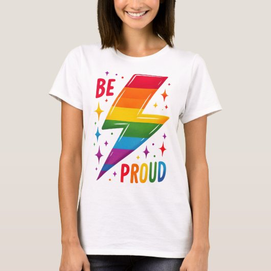 GAY PRIDE RAINBOW THUNDERBOLT T-Shirt (Vorderseite)
