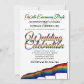 Gay Pride Rainbow Wedding Einladung (Vorderseite)