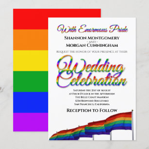 Gay Pride Rainbow Wedding Einladung
