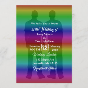 Gay Pride Rainbow Wedding Einladungen