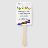 Gay Pride Rainbow Wedding Fans mit Programm Fächer (Vorderseite)