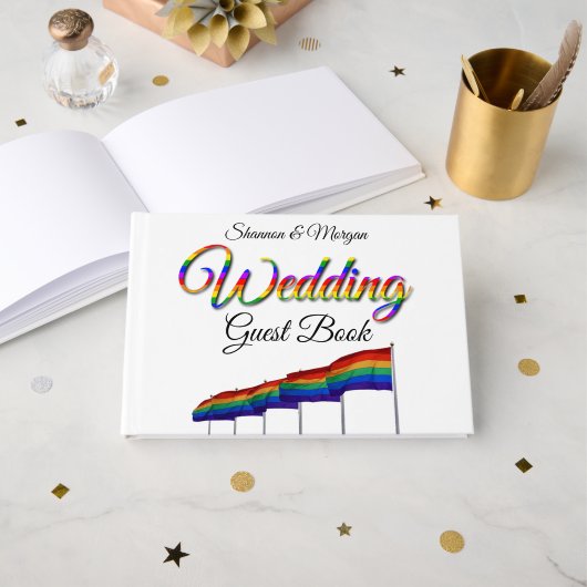 Gay Pride Rainbow Wedding Gästebuch (Vorderseite Offen)