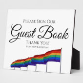 Gay Pride Rainbow Wedding Gästebuchsignatur Fotoplatte (Seite)