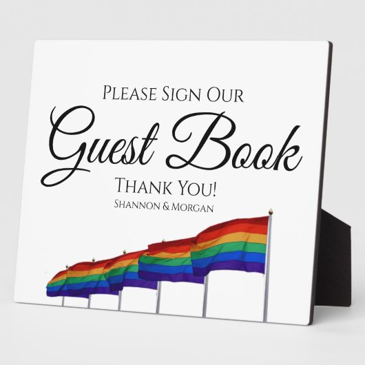 Gay Pride Rainbow Wedding Gästebuchsignatur Fotoplatte (Seite)