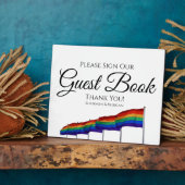 Gay Pride Rainbow Wedding Gästebuchsignatur Fotoplatte (Seite)