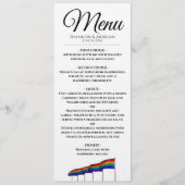 Gay Pride Rainbow Wedding Menu Menükarte (Vorderseite)