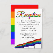 Gay Pride Rainbow Wedding Reception Enclosure Card Begleitkarte (Vorne/Hinten)